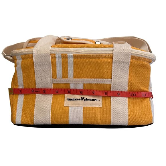 Business and Pleasure The Holiday Cooler Bag FFF Yellow Stripe Lunch - Picture 15 of 15